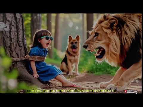 Видео: Богач привязал слепую дочь к дереву на съедение льву… но немецкая овчарка спасла её!