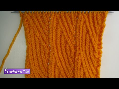 Видео: Патентные узоры спицами. Для тех, кто вяжет - Эффектный Узор ВЕРТИКАЛЬНЫЕ ВОЛНЫ № 206