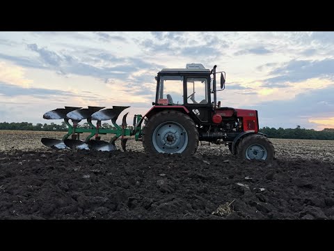 Видео: Пахота оборотным плугом Regent и МТЗ - 892. Пашем полупар 2021.