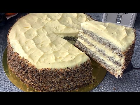 Видео: Торт "Царица Эстер" с Маковыми Коржами и Кремом Пломбир / Queen Esther's cake with poppy-seed