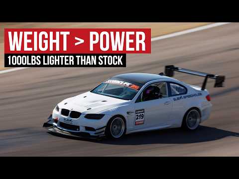 Видео: Экономия веса позволила создать этот 2700-фунтовый E92 M3 Time Attack King