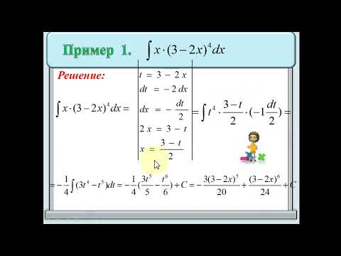 Видео: Методы интегрирования.  Метод замены переменной. Часть 1