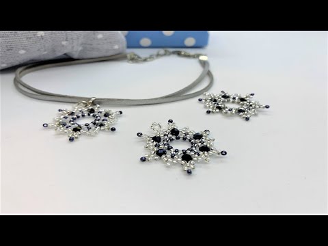 Видео: Как сплести  сверкающую снежинку из бисера и кристаллов. ✨Бисероплетение для начинающих