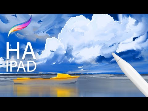 Видео: Procreate для начинающих: Как рисовать облака пальцем! Smudge tool + Inka