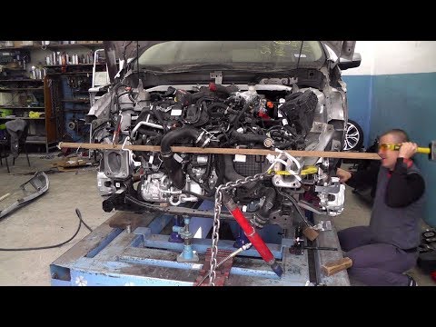 Видео: Ford Edge. Вытяжка двух лонжеронов,  подрамника.