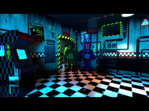 Видео: Аниматроники пугают охранника на карте FNaF 7! 😱🔦