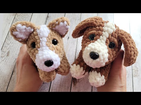 Видео: 🐶СОБАЧКА С ДЛИННЫМИ УШАМИ ИЗ ПЛЮШЕВОЙ ПРЯЖИ ВЯЗАНАЯ КРЮЧКОМ👍crochet dog🐶Häkelhund