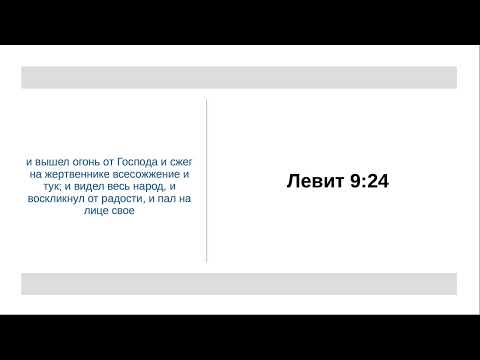 Видео: Левит 9:24 - Люди признали величие Бога