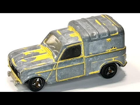 Видео: Majorette реставрация Renault 4L фургон 1975 года. Игрушечная модель отлита.