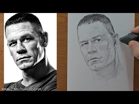 Видео: как рисовать портрет как нарисовать Джона Сина