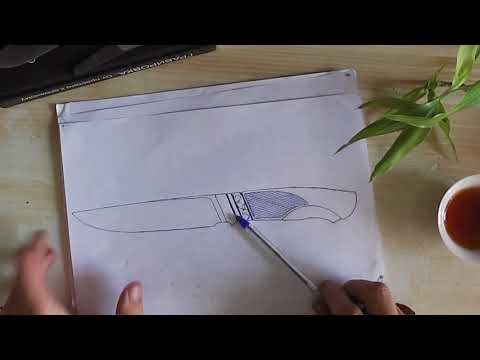 Видео: Как нарисовать эскиз ножа. Как сделать нож. Часть 1.