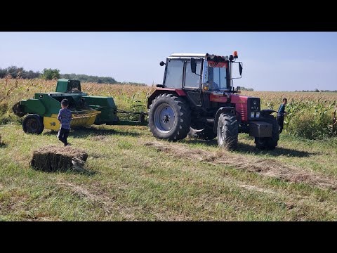 Видео: Пресуємо сіно.Джондір 459 та МТЗ 892.2.Сіно по 60 грн.МТЗ ОК👍😉.