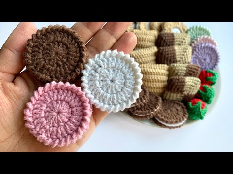 Видео: МК: печенье Орео крючком/crochet amigurumi food tutorial