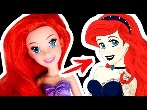 Видео: Дерзкая Русалочка Ариэль с ТАТУ – ООАК куклы Дисней | DIY