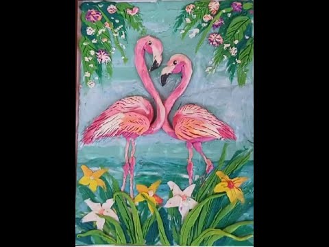 Видео: "Фламинго" мастер- класс по пластилинографии.