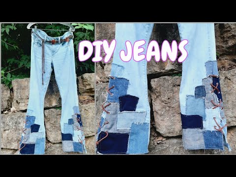 Видео: Как добавить заплатки, люверсы и кожаные шнурки к джинсам