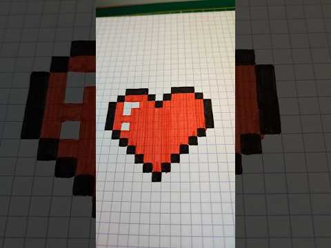 Видео: Как рисовать сердце, сердечко по клеточкам. Heart . #art#рисуемсмалышами#pixelart#heart