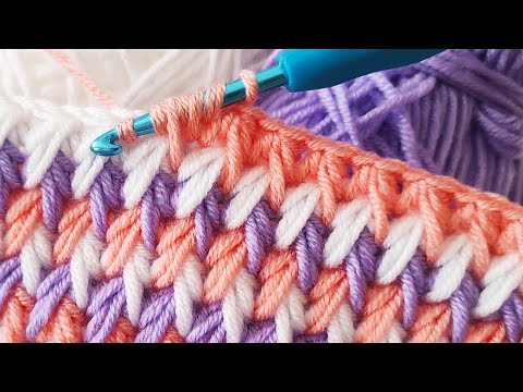 Видео: Простой узор детского пледа крючком для начинающих ~ Простой узор вязания крючком