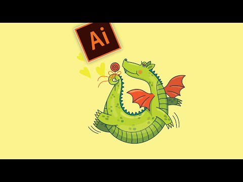 Видео: Как нарисовать милого ДРАКОНЧИКА в Adobe Illustrator. Подробный урок для начинающих и продолжающих.