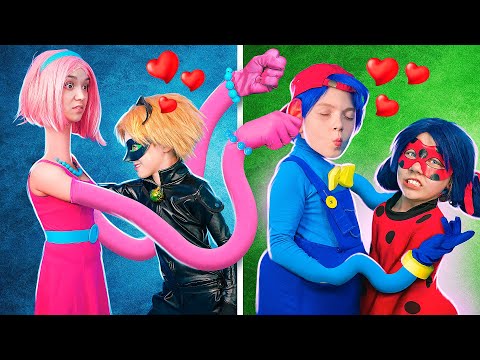 Видео: ТИПЫ ВЛЮБЛЕННЫХ ПАРОЧЕК! Ледибаг и Супер кот или же Мамочка Длинные ноги и Папочка!