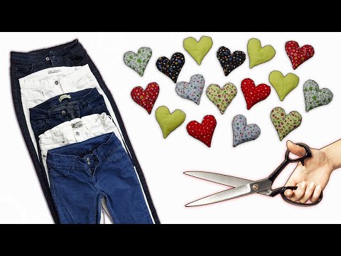 Видео: Супер дизайн с сердечками и старыми джинсами! Вам это понравится!