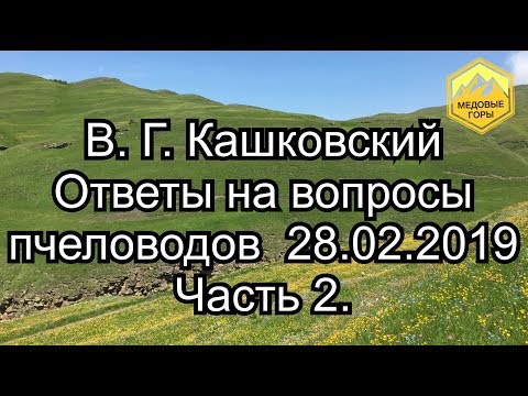 Видео: В.Г. Кашковский ответы на вопросы пчеловодов 28.02.2019 часть 2.