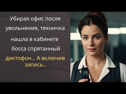 Видео: Убирая офис после увольнения, техничка нашла в кабинете босса спрятанный диктофон… А включив запи