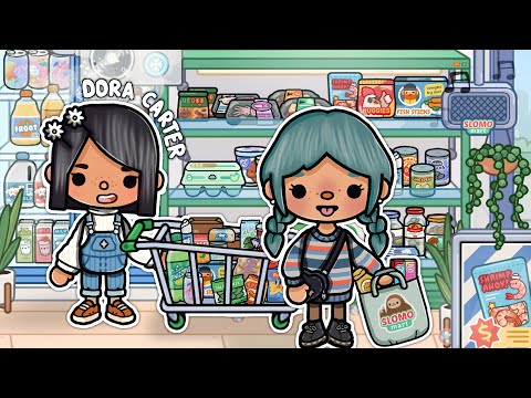 Видео: Закупаемся в НОВОМ Супермаркете с @doracarterrr 🌽🛒 | Тока Бока~TocaBoca | Dora Carter & Aeslie Toca