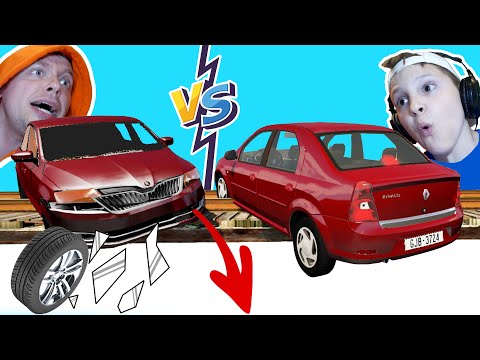 Видео: РАЗБИЛИ Машины на ТРЕКЕ!!! РЕНО Логан против ШКОДА Рапид Челлендж в BeamNG Drive