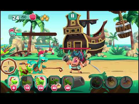 Видео: DINO BASH 10 ЧАСТЬ! Бочки летают и пираты рады