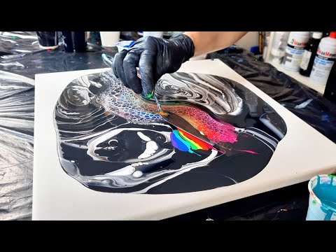 Видео: Техника жидкого искусства для создания потрясающих абстрактных картин и ячеек без силикона!