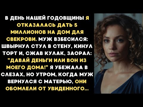 Видео: В день нашей годовщины я отказалась дать 5 миллионов на дом для свекрови. Муж взбесился и...