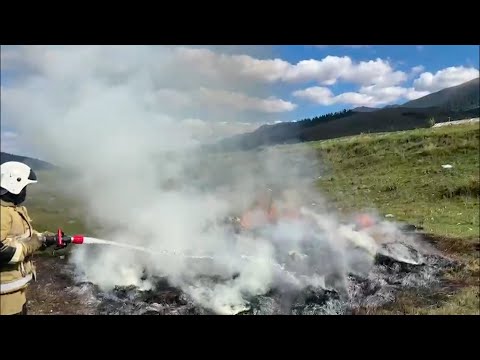 Видео: В Восточном Казахстане с начала сезона сгорело почти 80 тонн сена