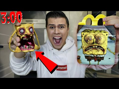 Видео: НИКОГДА НЕ ОТКРЫВАЙ HAPPY MEAL ГУБКА БОБ в 3:00 *он пришел*