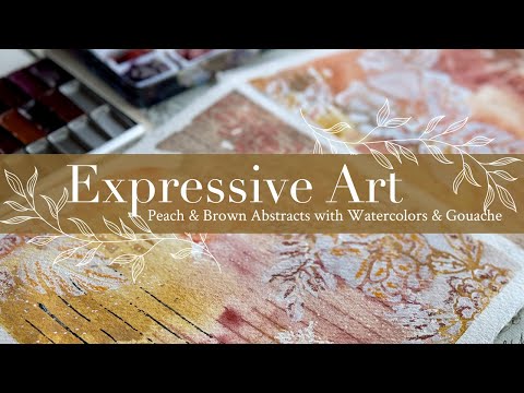 Видео: Экспрессивное искусство: персиково-коричневые абстракции акварелью и гуашью