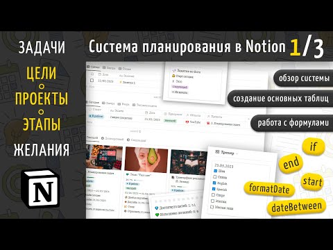 Видео: Планирование в Notion. Часть 1/3. Задачи, цели, проекты, желания. Создание основных таблиц и формул