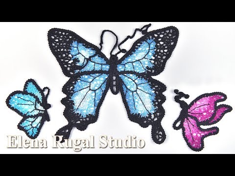 Видео: Бабочки крючком в ирландской технике Урок 86