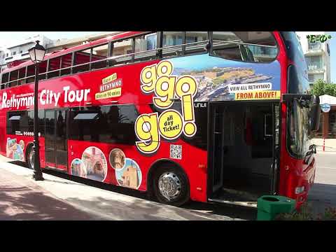 Видео: Крит, Ретимно  Red Bus City Tour-2025 HD 1080i *Е-Ф*