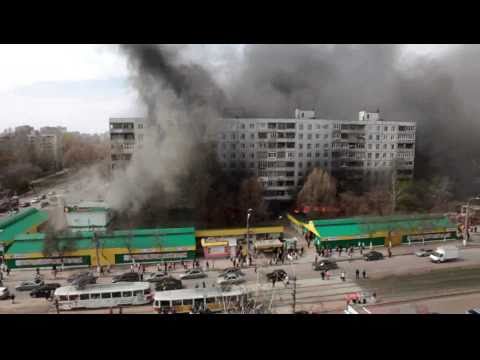 Видео: Крупный пожар в Самаре Ново-Вокзальная Фадеева