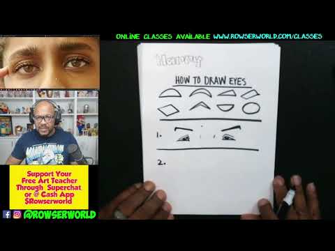 Видео: Как рисовать карикатурные глаза (часть 1)
