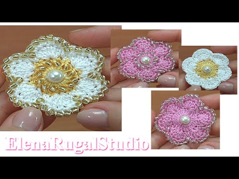 Видео: Нежный и Милый Цветок с бисером и без. Урок 189