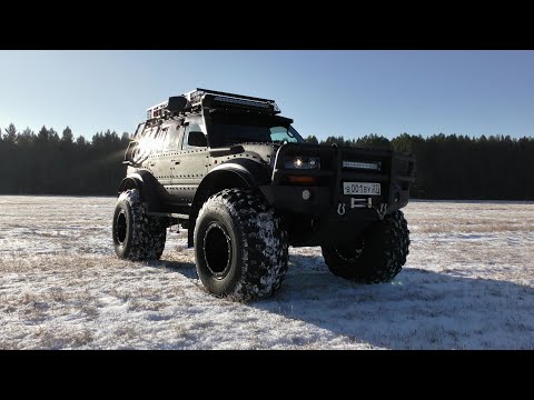 Видео: Toyota Land Cruiser 80 на мостах Mercedes Unimog 406. Часть 1