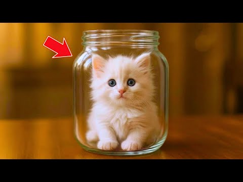 Видео: КОТЁНОК НЕ МОГ ВЫБРАТЬСЯ ИЗ БАНКИ. ПОСМОТРИ, ЧТО СДЕЛАЛА КОШКА-МАТЬ.