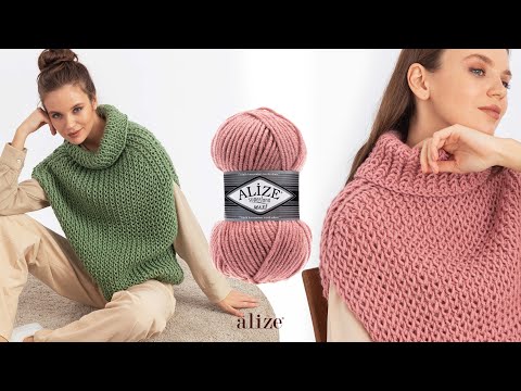 Видео: Свитер Armor Stitch с Alize Superlana Maxi