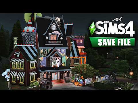 Видео: GLIMMERBROOK - HALLOWEEN // SAVE FILE NO CC // The Sims 4 Строительство