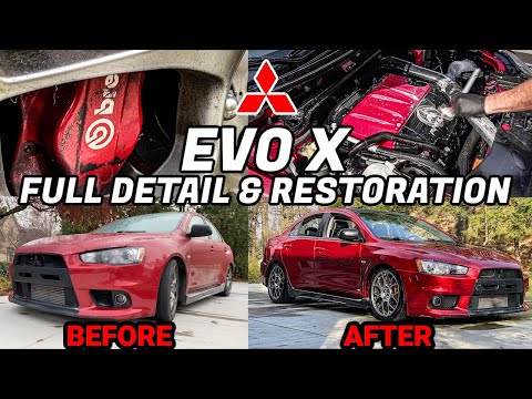 Видео: Детализация заброшенного Mitsubishi Evolution X MR EVO | Внутренняя и внешняя реставрация