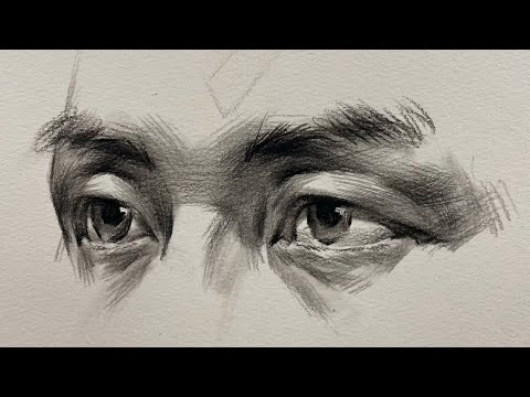 Видео: Учимся рисовать красивые глаза угольным карандашом