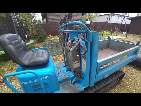 Видео: Yanmar C12R Dump Track Installed a bucket for snow removal. Доработал Японскую самоходную тележку