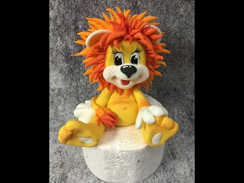 Видео: Львёнок из мастики . modeling Lion tutorial . Лепим фигурку Льва из мастики на торт. Танинторт