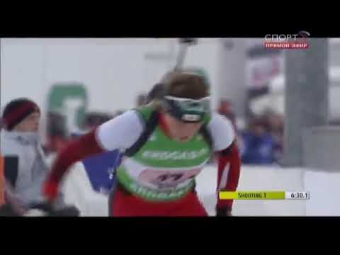 Видео: биатлон кубок мира 2009-2010 2 этап Хохфильцен эстафета женщины